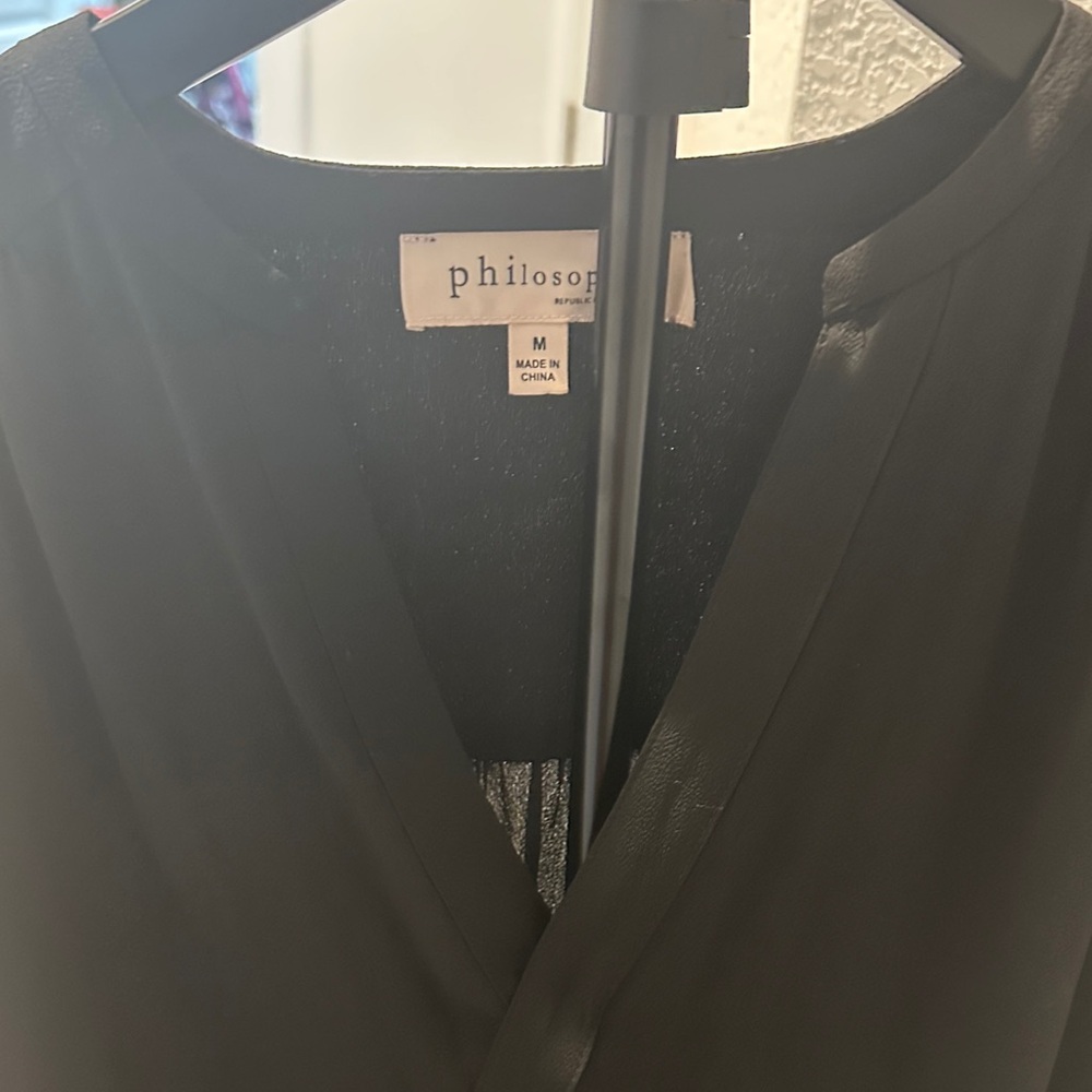 Philosophy Black Wrap-Front Long Sleeve Tunic - Picture 4 of 5